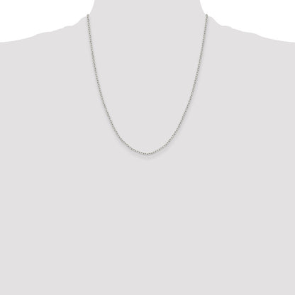 22 Inch Sterling Silver 1.65mm Diamond-Cut Long Link Cable Chain Necklace