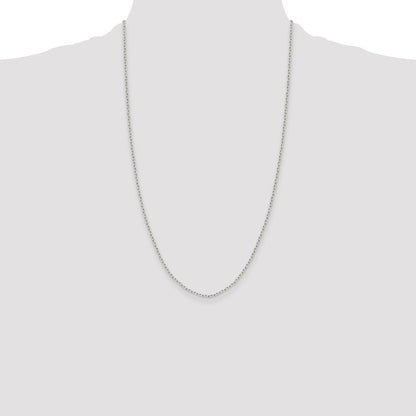 26 Inch Sterling Silver 1.65mm Diamond-Cut Long Link Cable Chain Necklace