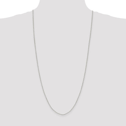 30 Inch Sterling Silver 1.65mm Diamond-Cut Long Link Cable Chain Necklace