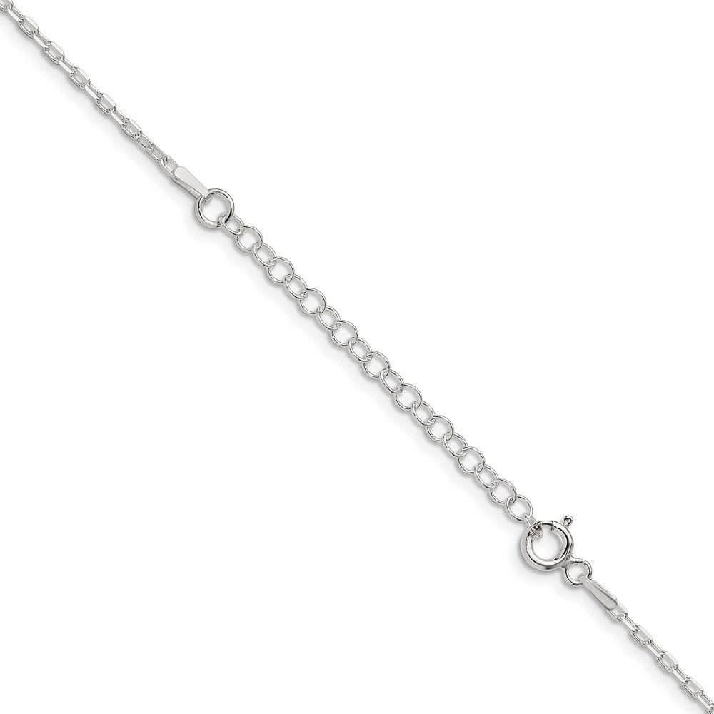 18 Inch Sterling Silver 1.65mm Diamond-Cut Long Link Cable Chain W/2In Ext.