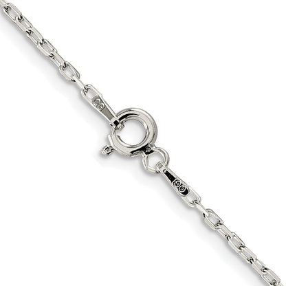 Sterling Silver Rhodium-Plated 1.65mm Diamond-Cut Long Link Cable Chain w/2