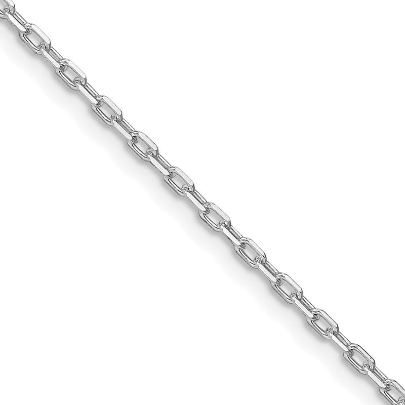 Sterling Silver Rhodium-Plated 1.65mm Diamond-Cut Long Link Cable Chain