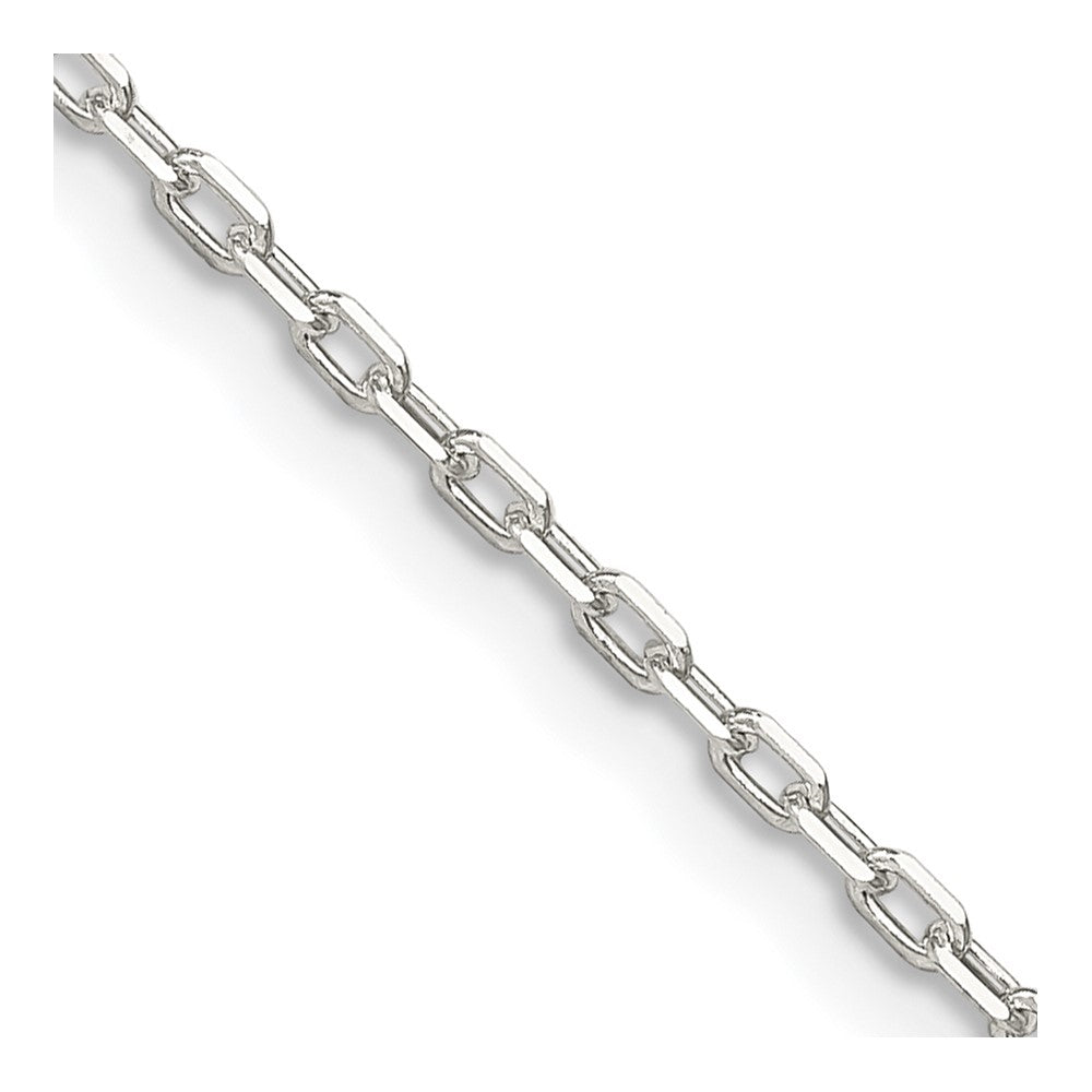 16 Inch Sterling Silver 1.65mm Diamond-Cut Long Link Cable Chain Necklace