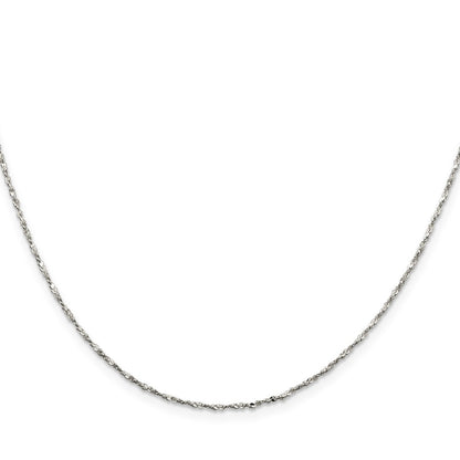 20 Inch Sterling Silver 1.2mm Twisted Serpentine Chain Necklace