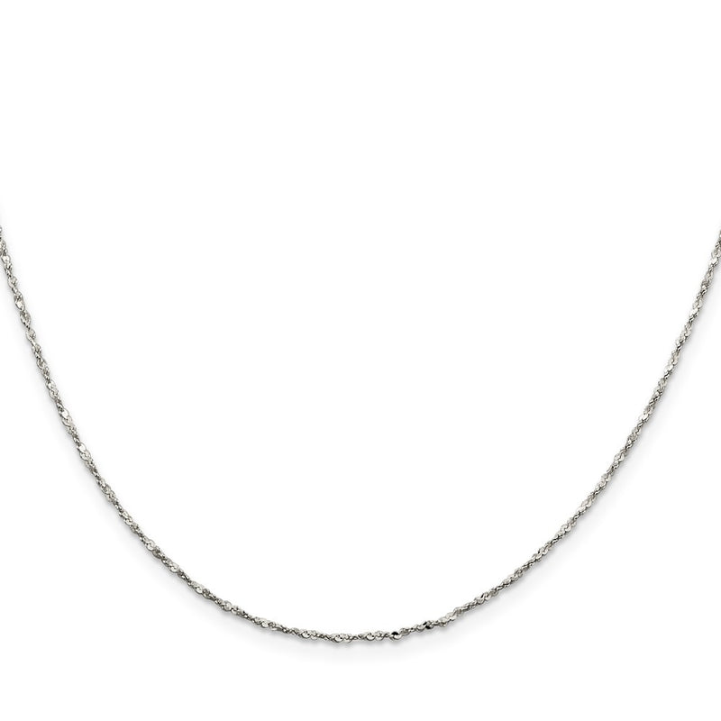 20 Inch Sterling Silver 1.2mm Twisted Serpentine Chain Necklace
