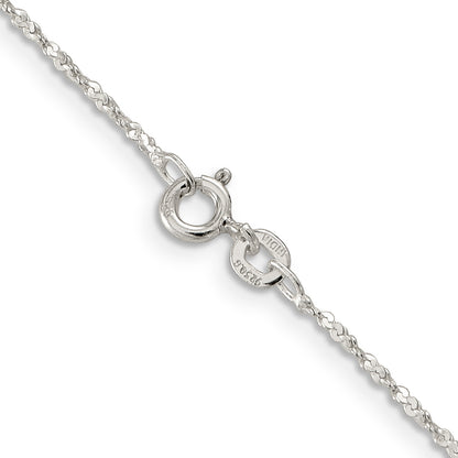 22 Inch Sterling Silver 1.2mm Twisted Serpentine Chain Necklace