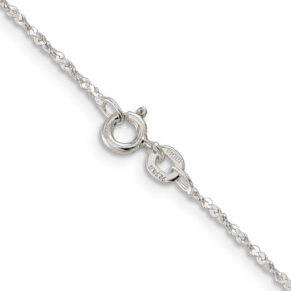 22 Inch Sterling Silver 1.2mm Twisted Serpentine Chain Necklace
