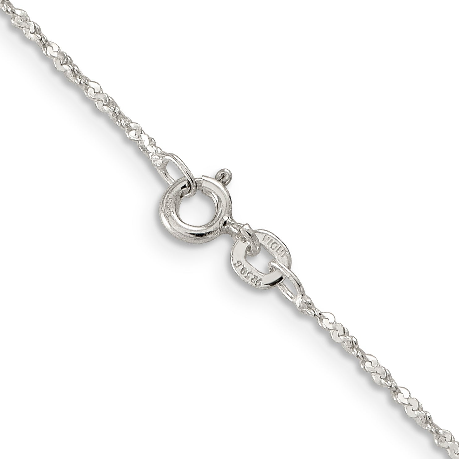 20 Inch Sterling Silver 1.2mm Twisted Serpentine Chain Necklace