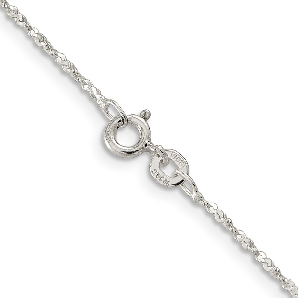 18 Inch Sterling Silver 1.2mm Twisted Serpentine Chain Necklace