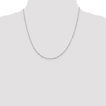 20 Inch Sterling Silver 1.2mm Twisted Serpentine Chain Necklace