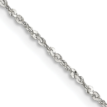 20 Inch Sterling Silver 1.2mm Twisted Serpentine Chain Necklace