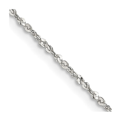 22 Inch Sterling Silver 1.2mm Twisted Serpentine Chain Necklace