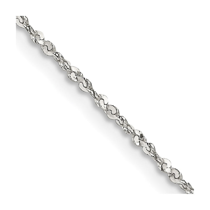 22 Inch Sterling Silver 1.2mm Twisted Serpentine Chain Necklace