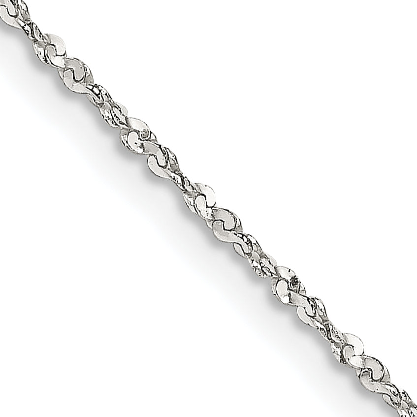 22 Inch Sterling Silver 1.2mm Twisted Serpentine Chain Necklace