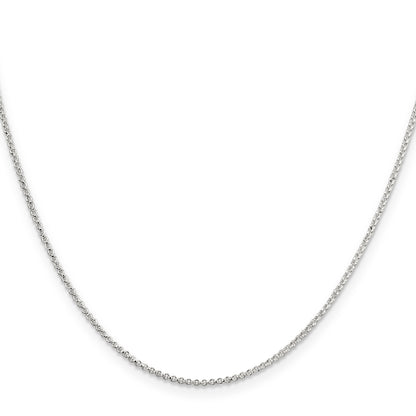 14 Inch Sterling Silver 1.4mm Diamond-Cut Rolo Chain