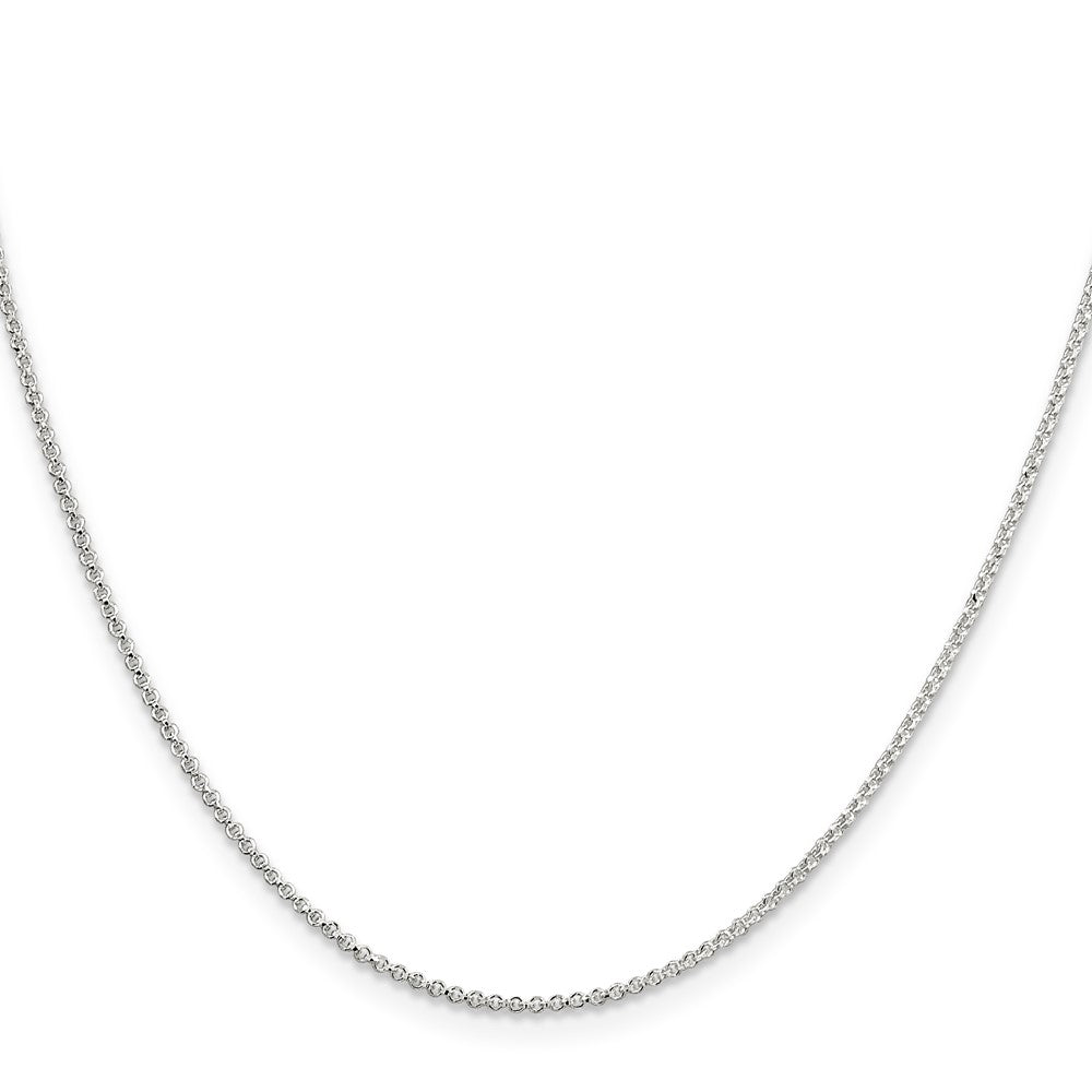 18 Inch Sterling Silver 1.4mm Diamond-Cut Rolo Chain Necklace