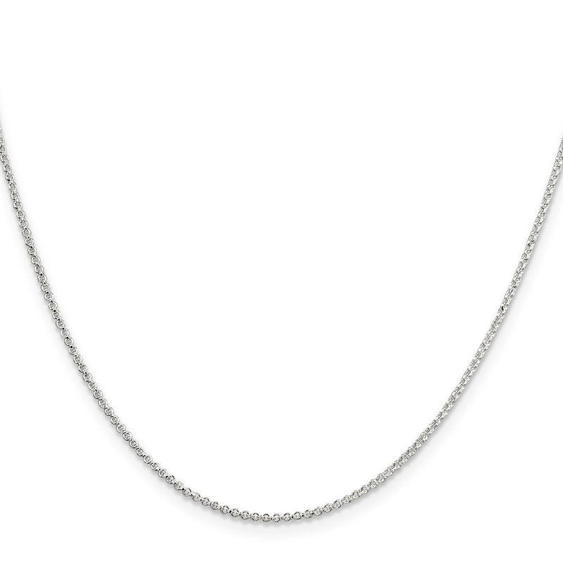 18 Inch Sterling Silver 1.4mm Diamond-Cut Rolo Chain Necklace