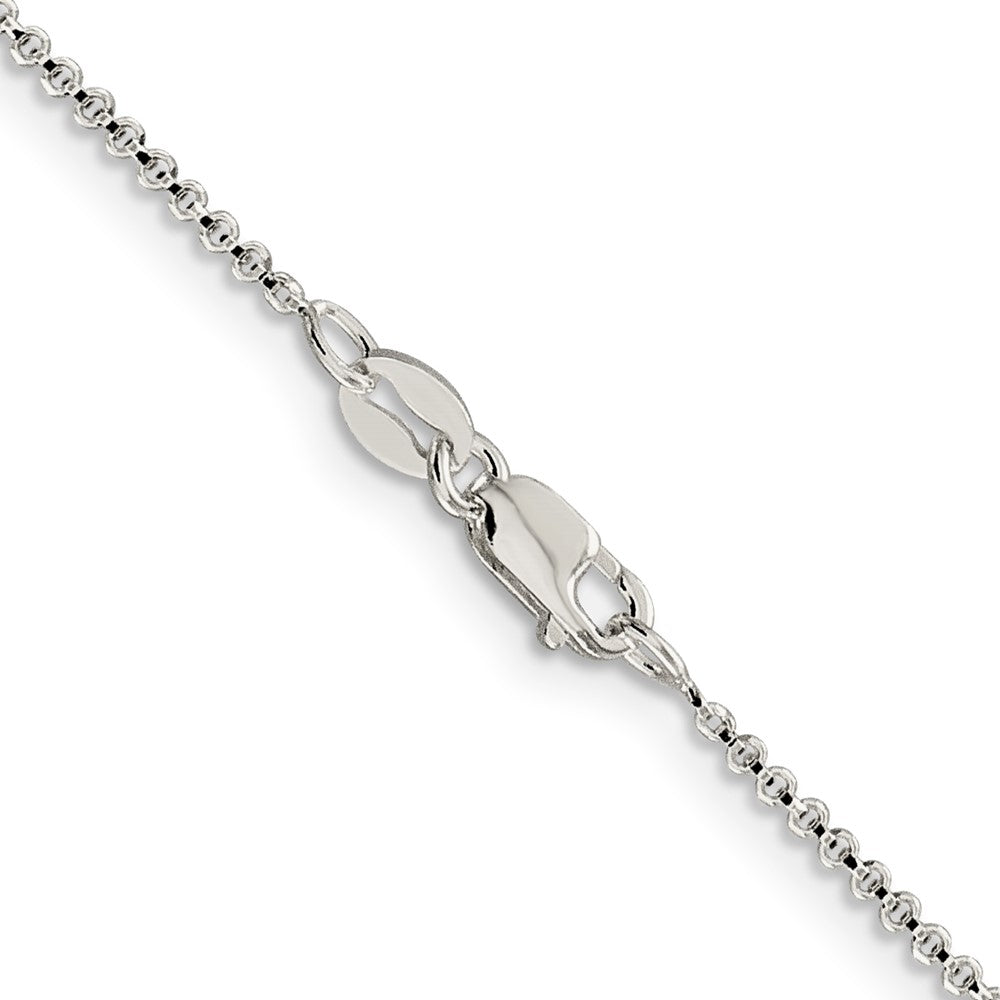 24 Inch Sterling Silver 1.4mm Diamond-Cut Rolo Chain Necklace