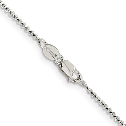 24 Inch Sterling Silver 1.4mm Diamond-Cut Rolo Chain Necklace