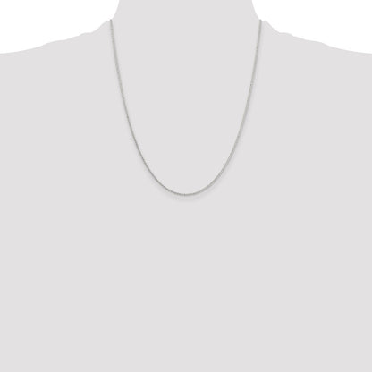 22 Inch Sterling Silver 1.4mm Diamond-Cut Rolo Chain Necklace
