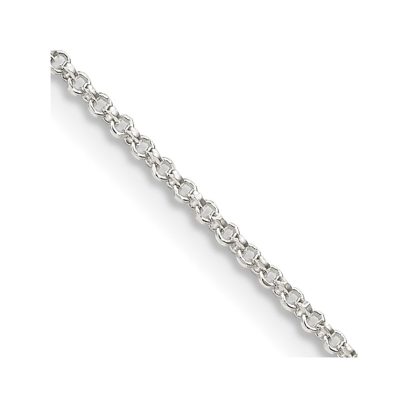 14 Inch Sterling Silver 1.4mm Diamond-Cut Rolo Chain Necklace