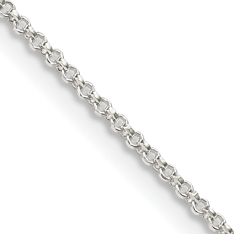 18 Inch Sterling Silver 1.4mm Diamond-Cut Rolo Chain