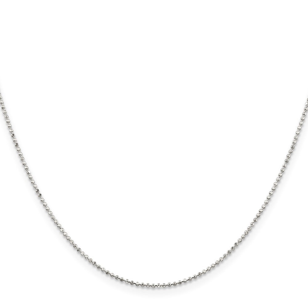 14 Inch Sterling Silver 1.05mm Square Fancy Beaded Chain Necklace