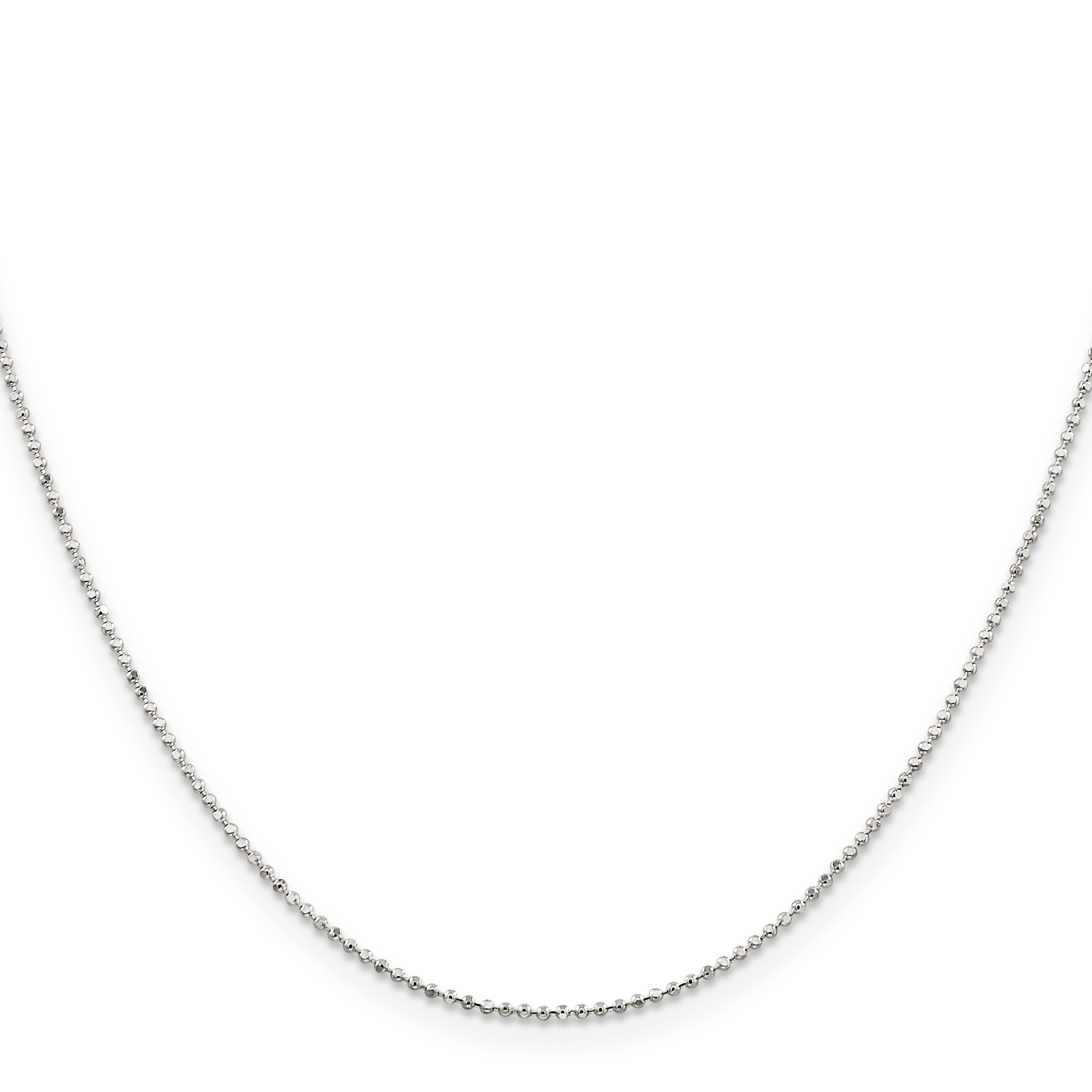 18 Inch Sterling Silver 1.05mm Square Fancy Beaded Chain