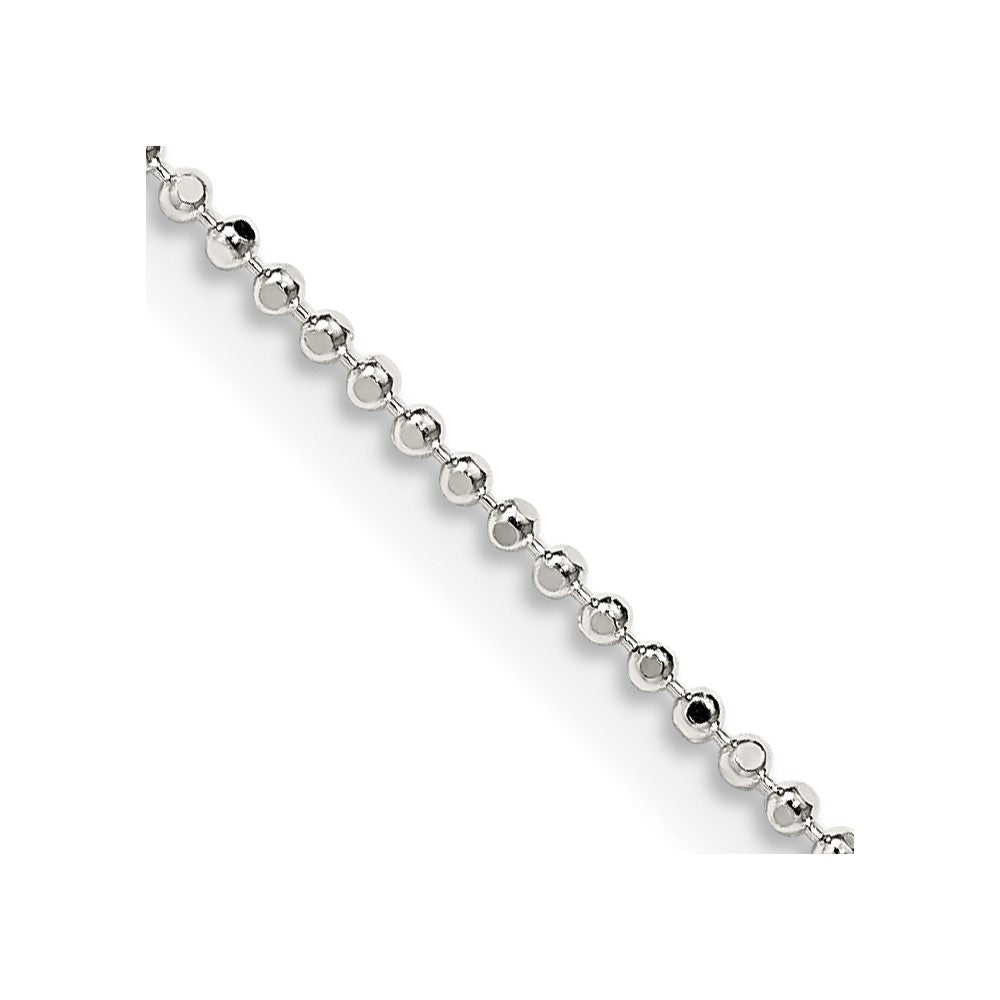 14 Inch Sterling Silver 1.05mm Square Fancy Beaded Chain Necklace