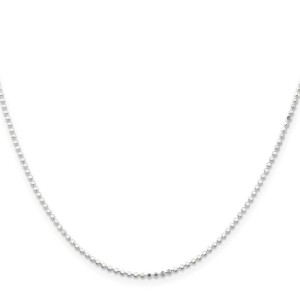 20 Inch Sterling Silver 1.15mm Square Fancy Beaded Chain Necklace