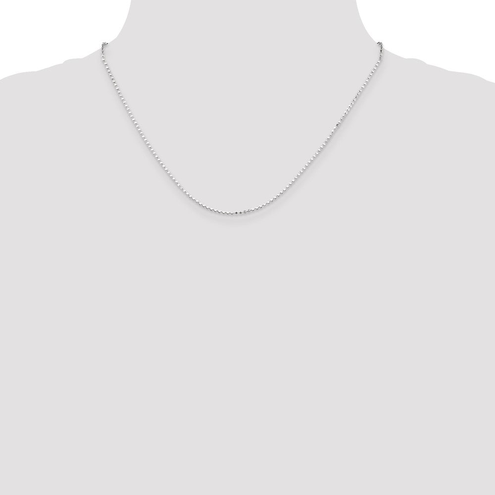 18 Inch Sterling Silver 1.15mm Square Fancy Beaded Chain Necklace
