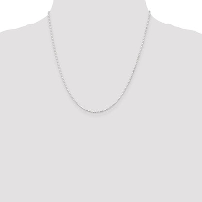 20 Inch Sterling Silver 1.15mm Square Fancy Beaded Chain Necklace