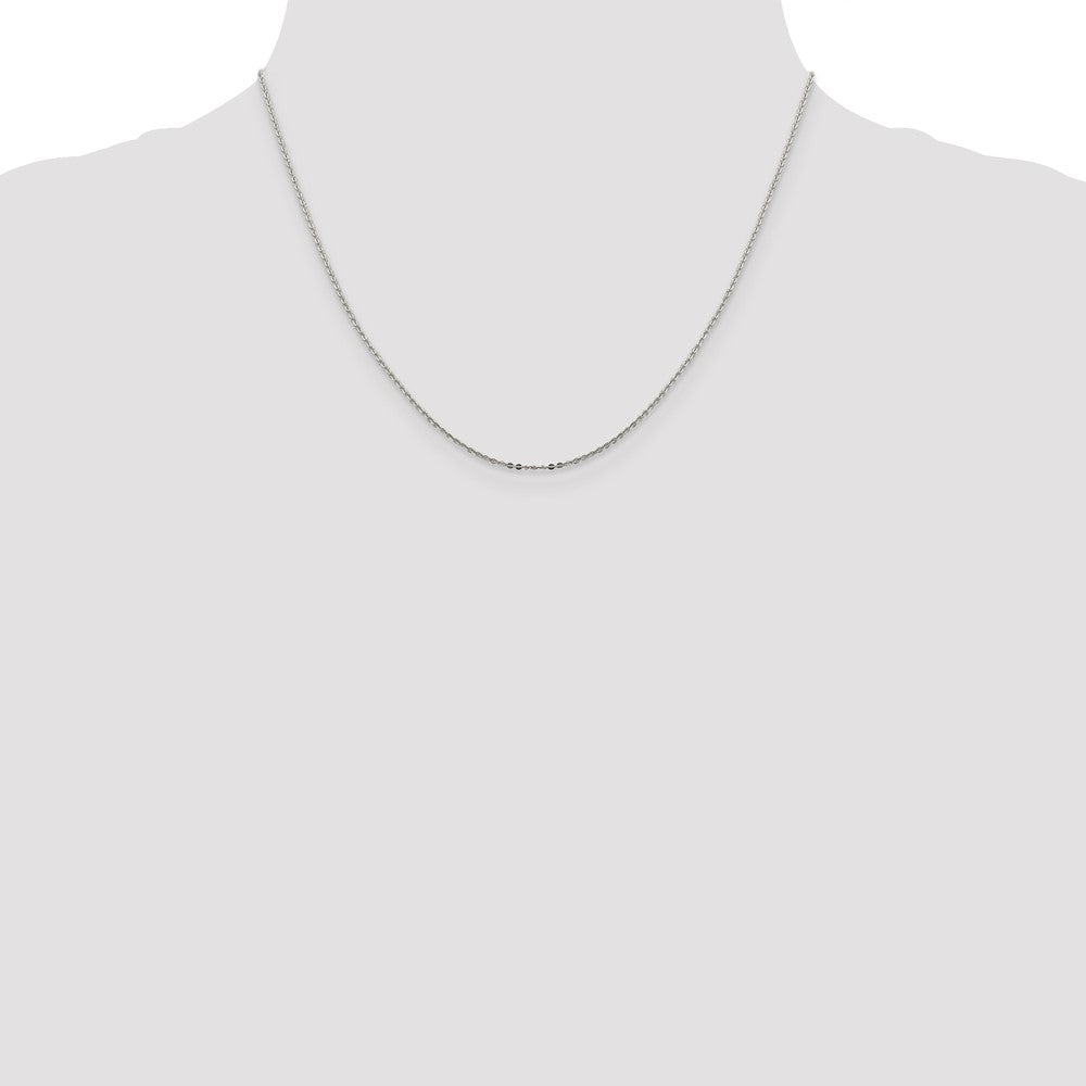18 Inch Sterling Silver .9mm Flat Link Cable Chain W/2In Ext.