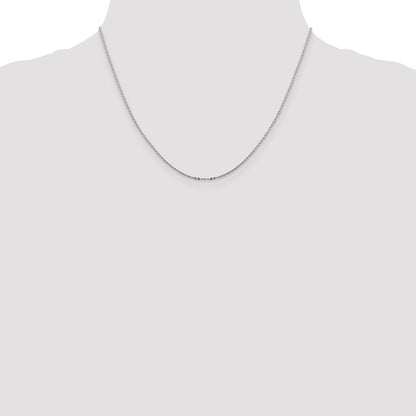 18 Inch Sterling Silver .9mm Flat Link Cable Chain W/2In Ext.