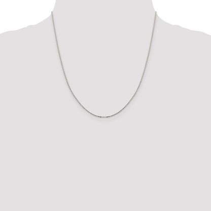 20 Inch Sterling Silver .9mm Flat Link Cable Chain Necklace