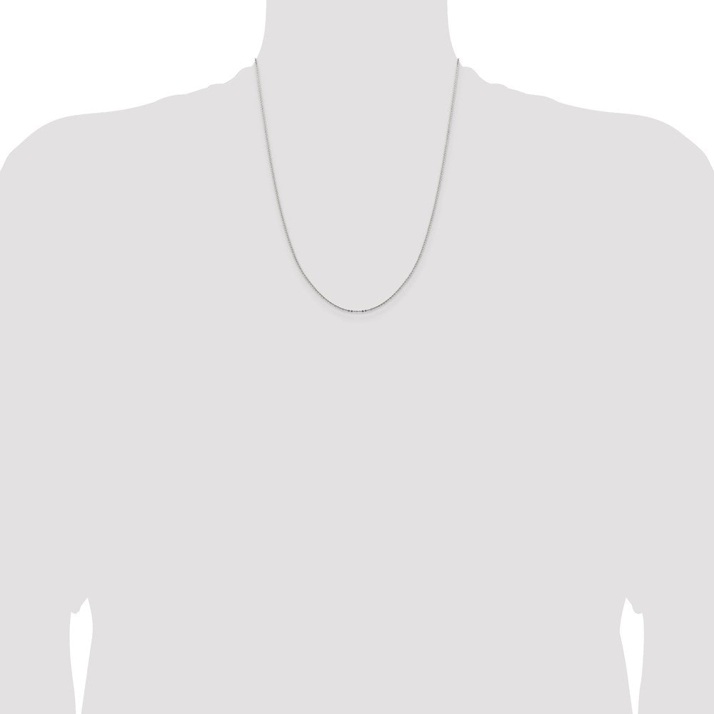 22 Inch Sterling Silver .9mm Flat Link Cable Chain W/4In Ext.