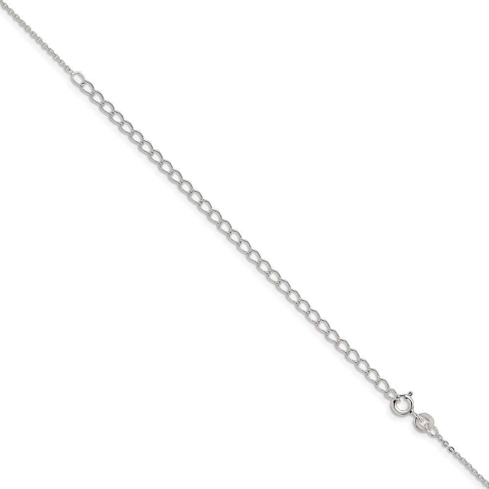 22 Inch Sterling Silver .9mm Flat Link Cable Chain W/4In Ext.