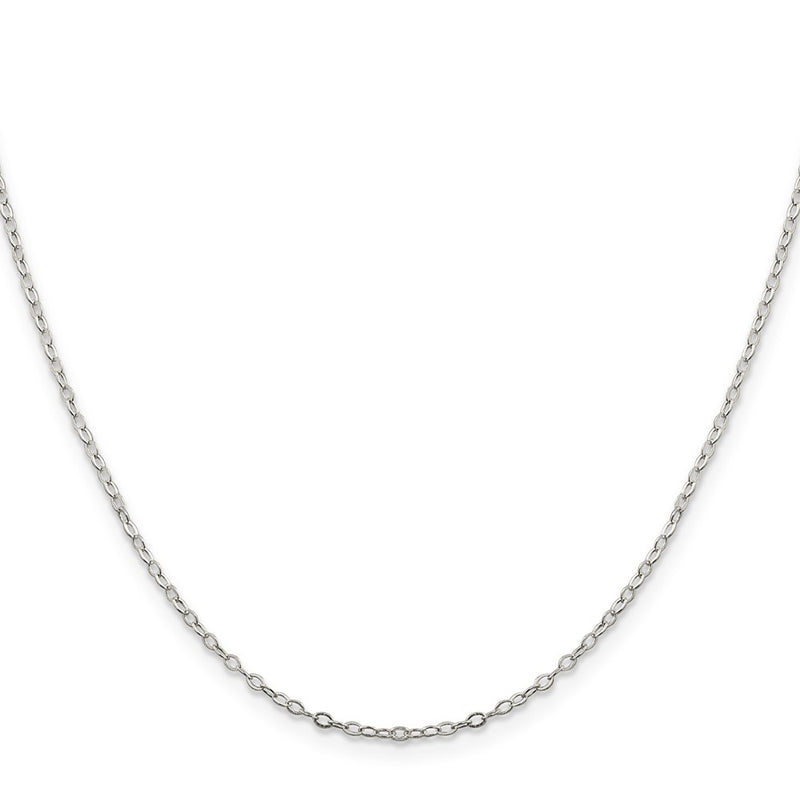 24 Inch Sterling Silver 1.5mm Flat Open Oval Cable Chain Necklace