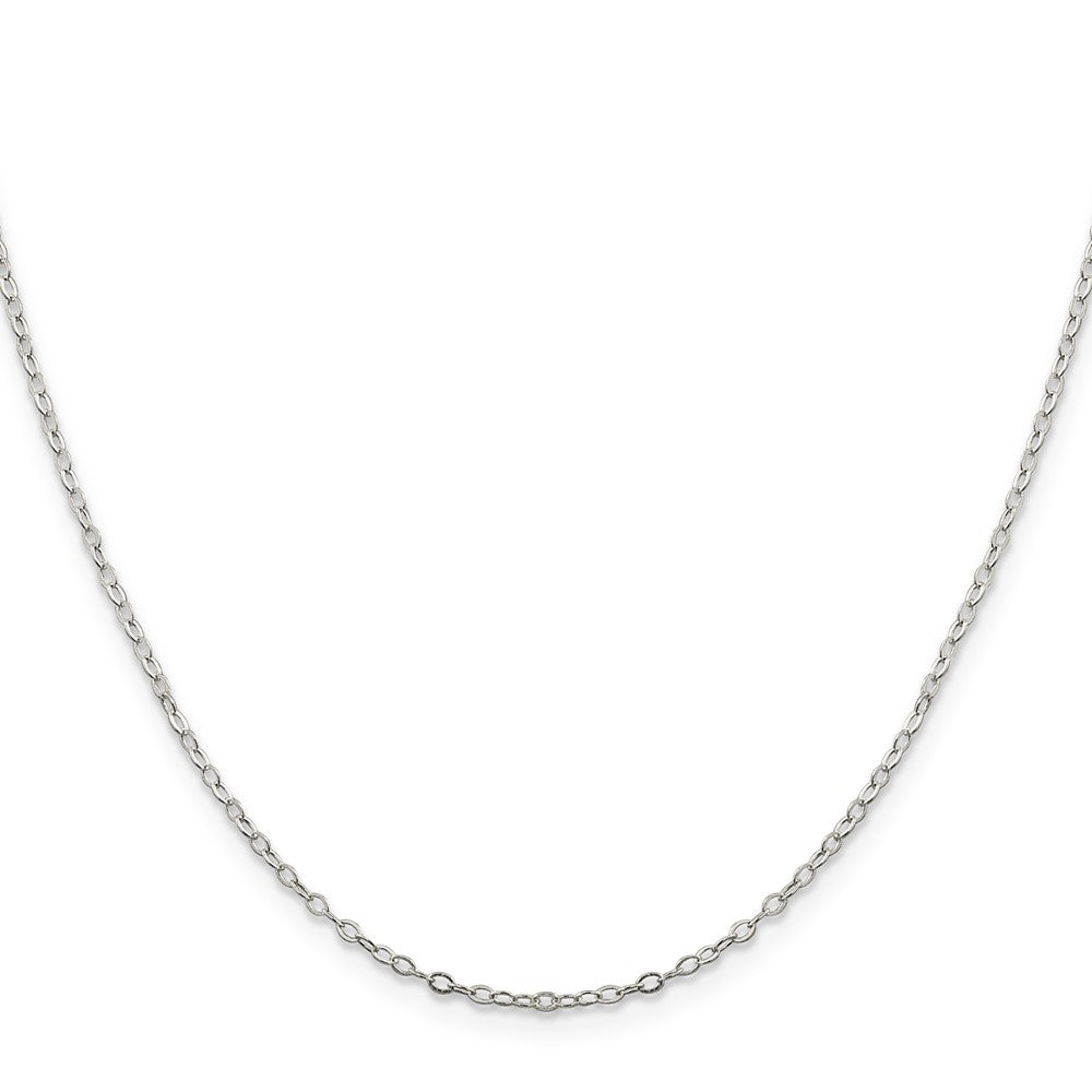 20 Inch Sterling Silver 1.5mm Flat Open Oval Cable Chain Necklace