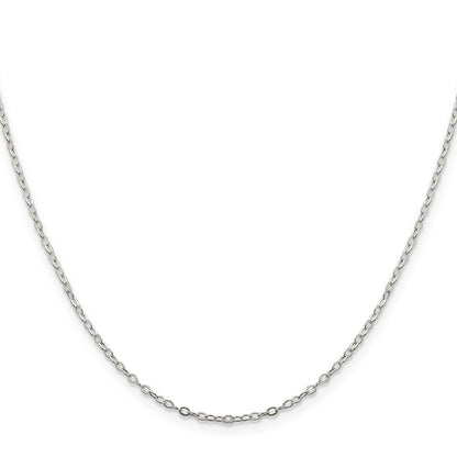 16 Inch Sterling Silver 1.5mm Flat Open Oval Cable Chain Necklace