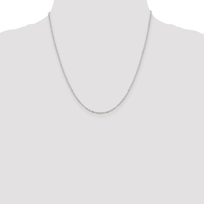 20 Inch Sterling Silver 1.5mm Flat Open Oval Cable Chain Necklace