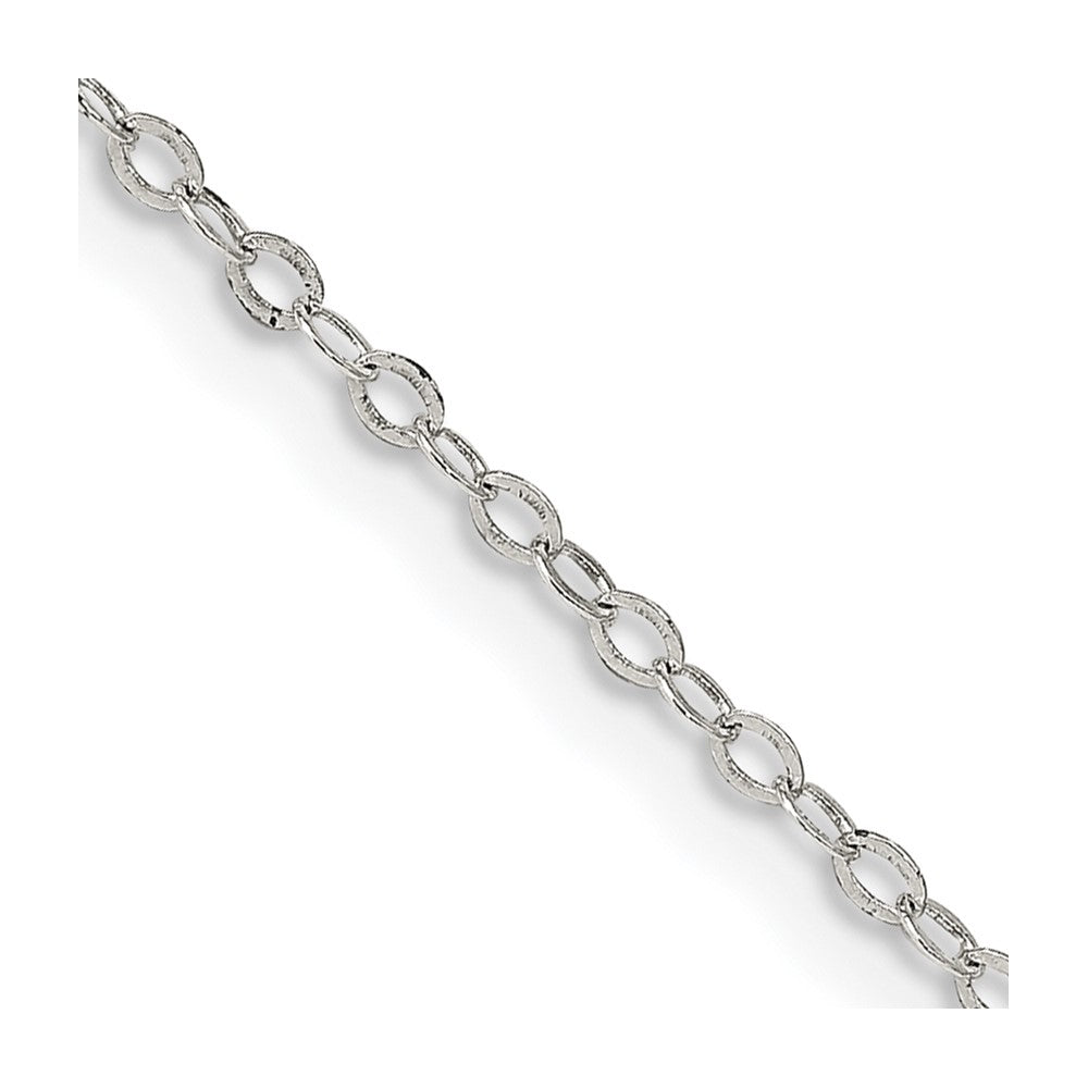 24 Inch Sterling Silver 1.5mm Flat Open Oval Cable Chain Necklace