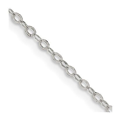 20 Inch Sterling Silver 1.5mm Flat Open Oval Cable Chain Necklace