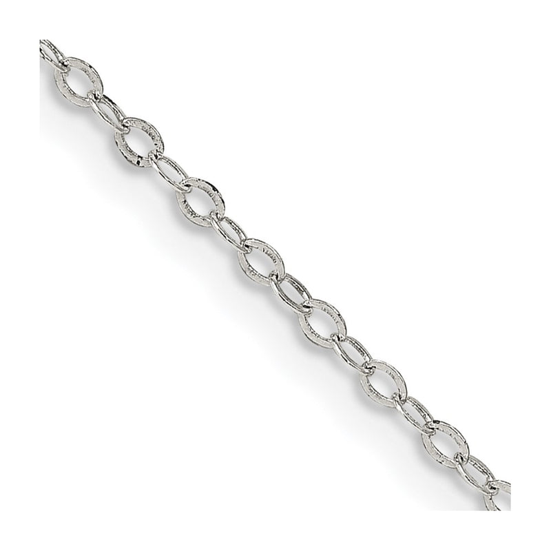 20 Inch Sterling Silver 1.5mm Flat Open Oval Cable Chain Necklace