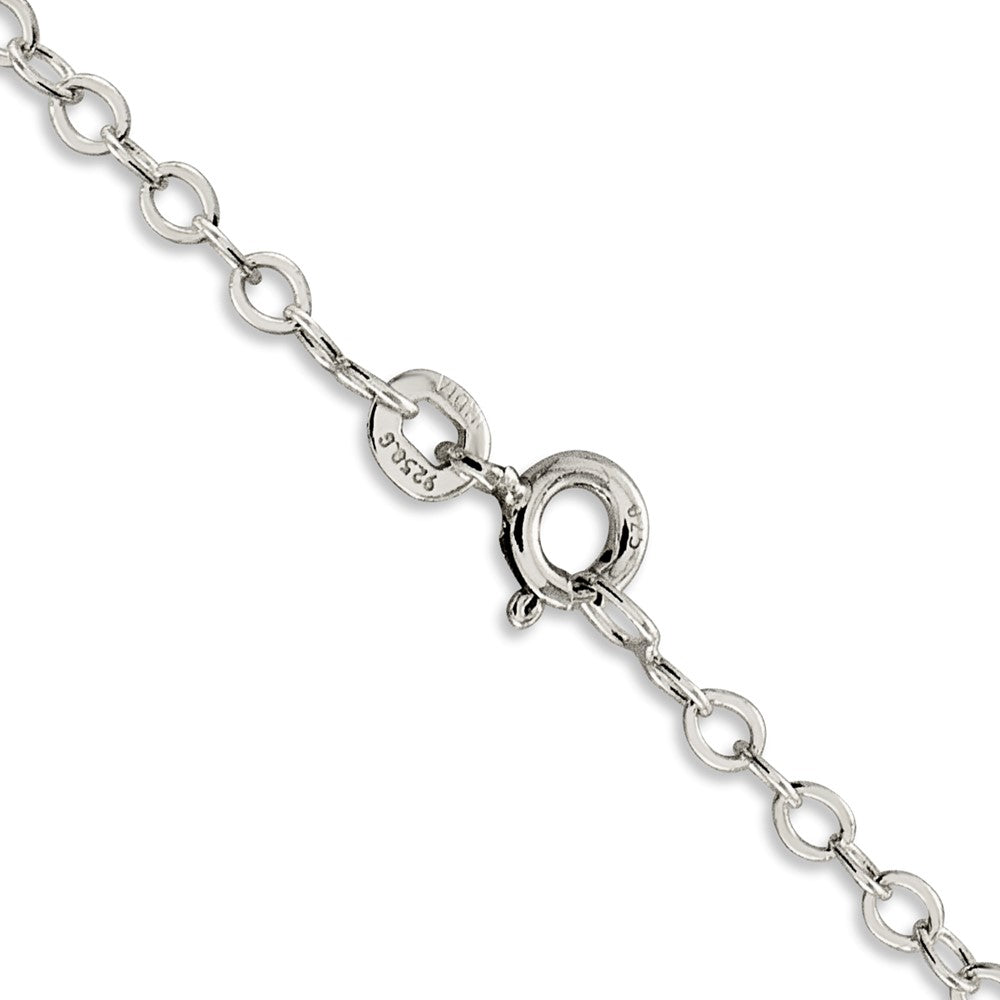 16 Inch Sterling Silver 2.5mm Flat Open Oval Cable Chain Necklace