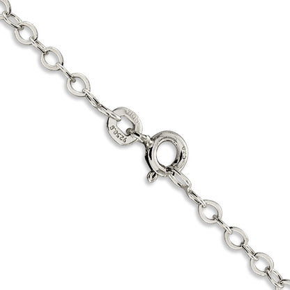 16 Inch Sterling Silver 2.5mm Flat Open Oval Cable Chain Necklace