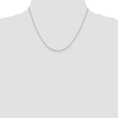18 Inch Sterling Silver .95mm Diamond-Cut Forzantina Cable Chain W/2In Ext.