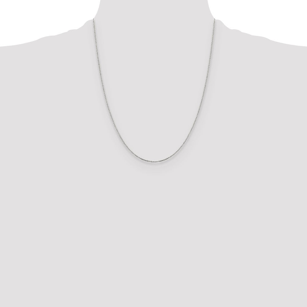 22 Inch Sterling Silver .95mm Diamond-Cut Forzantina Cable Chain W/4In Ext.