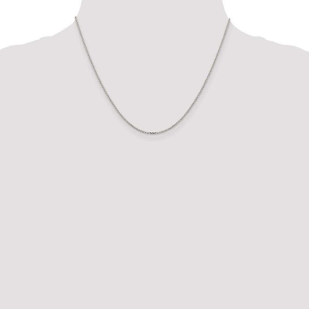 18 Inch Sterling Silver 1.4mm Diamond-Cut Forzantina Cable Chain Necklace