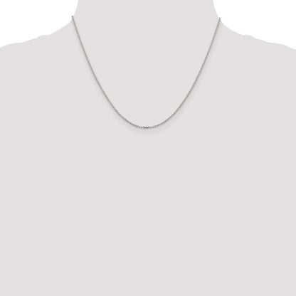 18 Inch Sterling Silver 1.4mm Diamond-Cut Forzantina Cable Chain Necklace